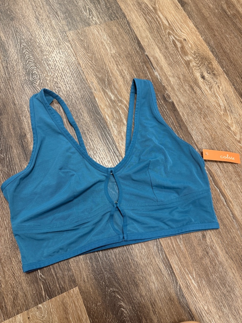 Colsie Teal Front-Keyhole Bralette - Lightweight Women's Intimate